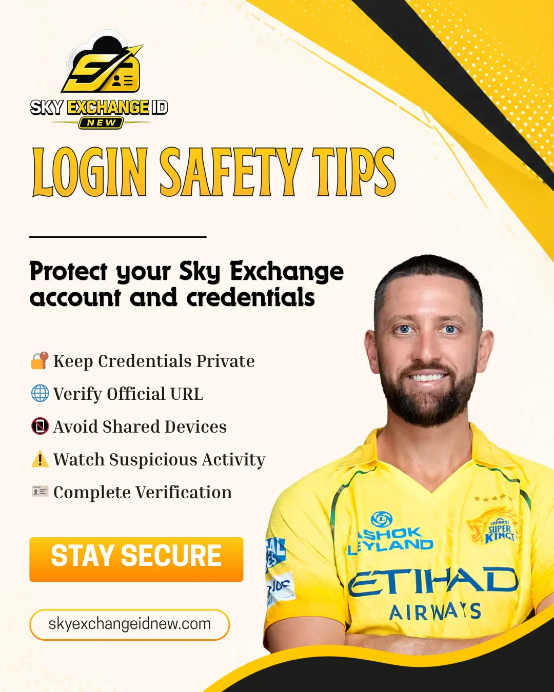 Account safety tips for Sky Exchange login